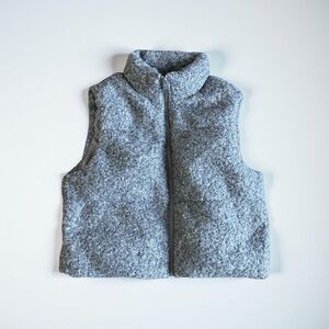 Gray Wool-like Puffer Vest
